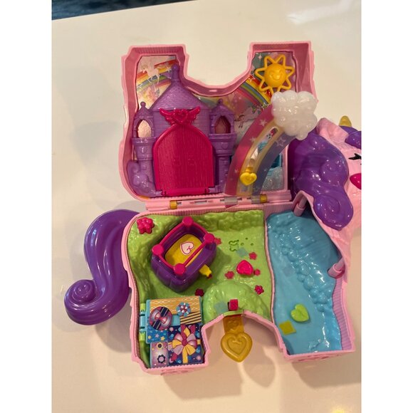 Pink Unicorn Carry Case With Magical Castle & Playset Inside Includes Rainbow Br - Picture 4 of 9